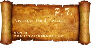 Pavliga Terézia névjegykártya